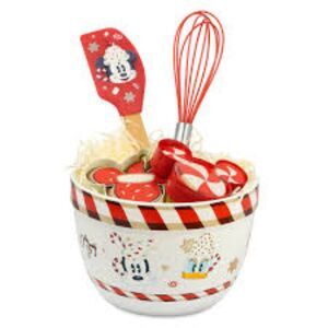 Disney Parks Mickey Mouse Friends Holiday Baking Set Mixing Bowl Spatula Cookie